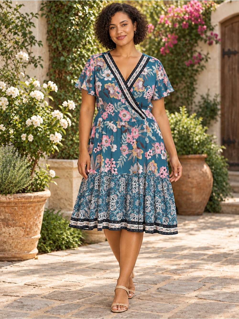 Maurices Faux Wrap Midi Dress